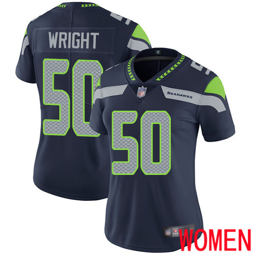 Seattle Seahawks Limited Navy Blue Women K.J. Wright Home Jersey NFL Football #50 Vapor Untouchable